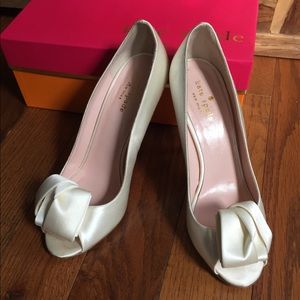 Kate Spade Bridal Satin Glitter Heels Size 8